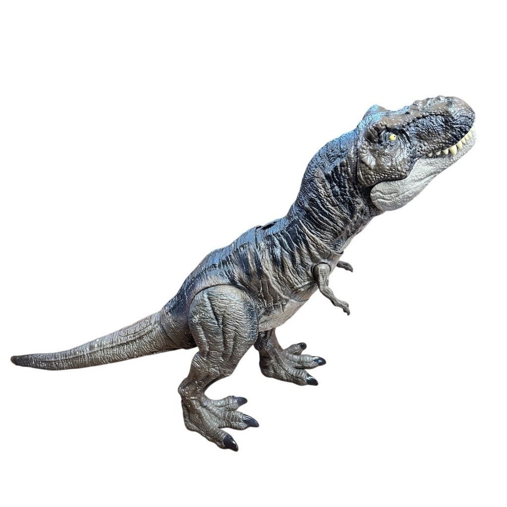 Mattel Jurassic World T-Rex Tyrannosaurus‎ Rex Roaring Action Figure Gray